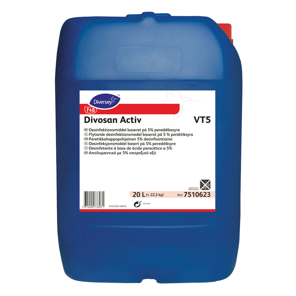 Divosan Activ VT5 20L - Desinfetante à base de ácido peracético a 5%
